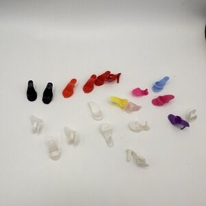 VTG Barbie Shoe Lot Mismatched 60's 70's Open Toe Heels Mules White Pink
